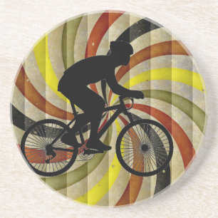 Cyclist Sandstone Coaster