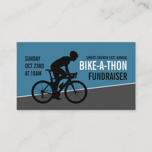 Cyclist Silhouette Charity Bike_a_Thon Event Business Card