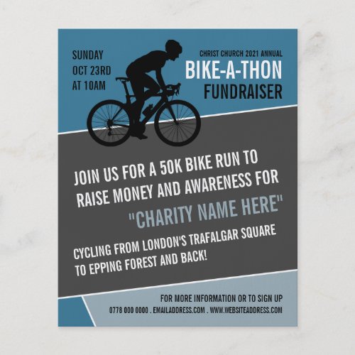 Cyclist Silhouette Charity Bike_a_Thon Event Flyer