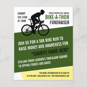 Cyclist Silhouette, Charity Bike-a-Thon Event Flyer