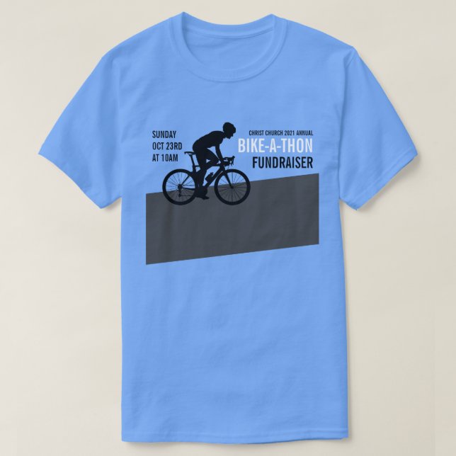Cyclist Silhouette, Charity Bike-a-Thon Event T-Shirt (Design Front)
