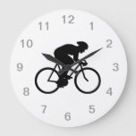 Cyclist Silhouette. Large Clock at Zazzle
