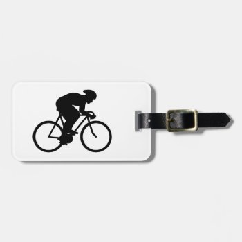 Cyclist Silhouette. Luggage Tag by Metarla_Sports at Zazzle