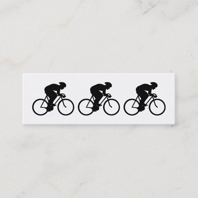 Cyclist Silhouette. Mini Business Card (Front)