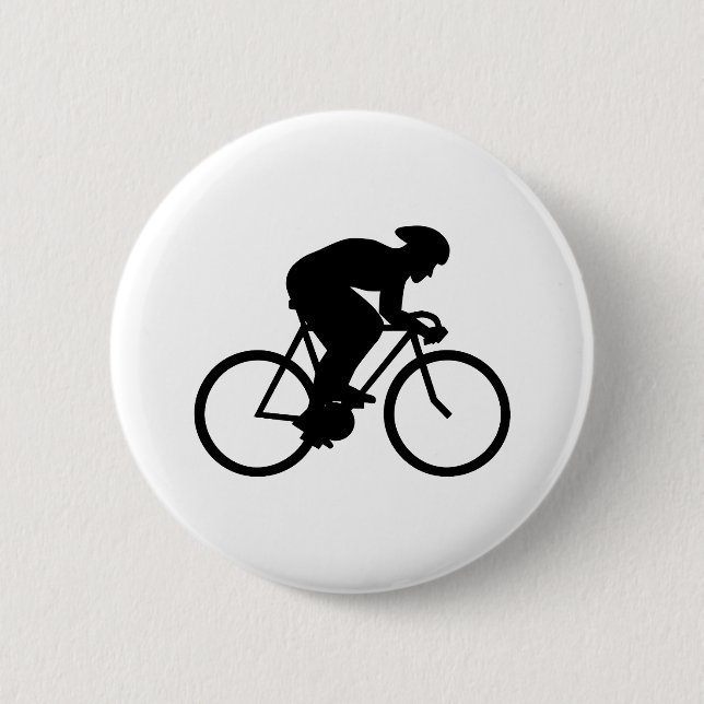 Cyclist Silhouette. Pinback Button (Front)