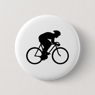 Cyclist Silhouette. Pinback Button