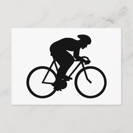 Cyclist Silhouette. Rsvp Card
