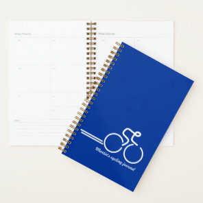 Cyclist / sports training journal blue white planner