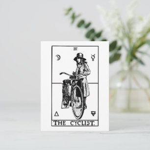 Cyclist Tarot Card Vintage Bicycle Illustration