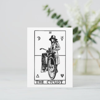 Cyclist Tarot Card Vintage Bicycle Illustration
