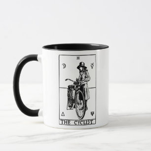 Cyclist Tarot Card Vintage Bicycle Illustration Mug