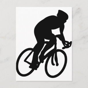 cyclist tour de france racing bike postcard