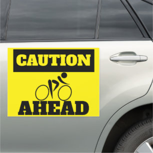 Cyclist warning Caution magnetic signs