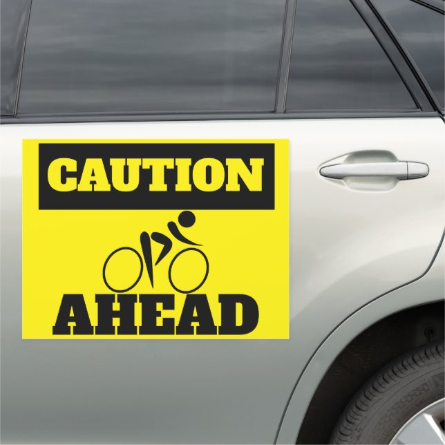 Cyclist warning | Caution magnetic signs (In Situ)