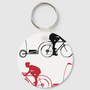 Cyclist with a trailer keychain