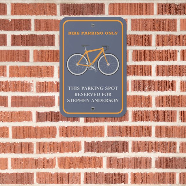 Cyclists Bike Riders Reserved Parking Metal Sign (In Situ(Brick))