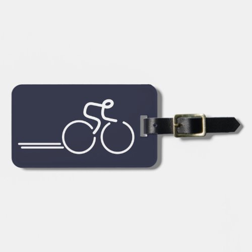 Cyclists cycling graphic address luggage tag