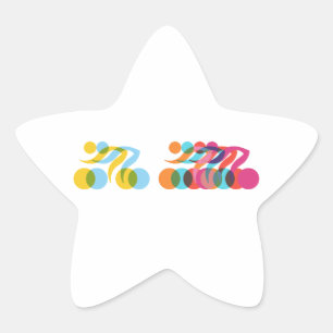 Cyclists group cool and unique design star sticker