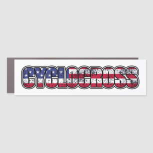Cyclocross American Flag Car Magnet