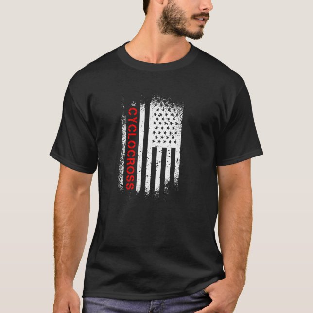 Cyclocross American Flag T-Shirt (Front)