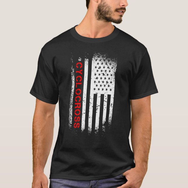 Cyclocross American Flag T-Shirt (Front)