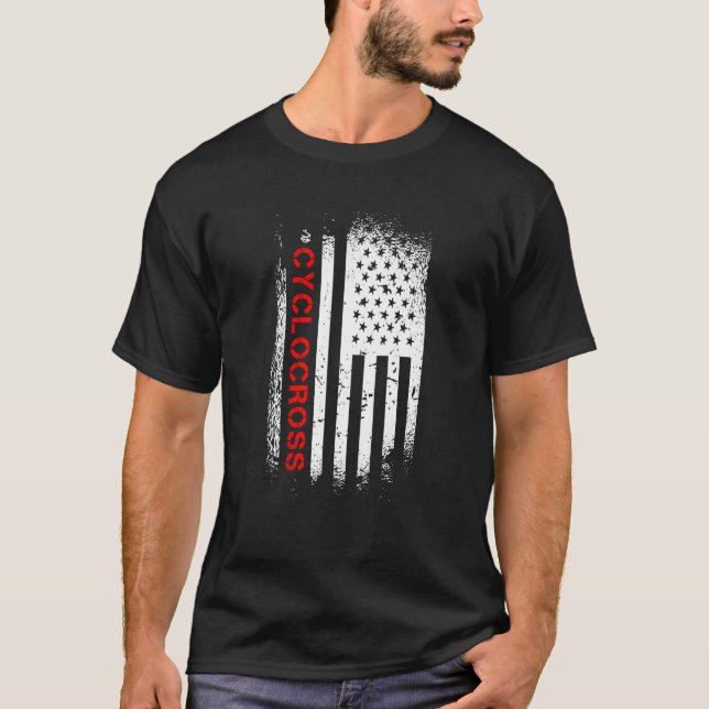 Cyclocross American Flag T-Shirt (Front)