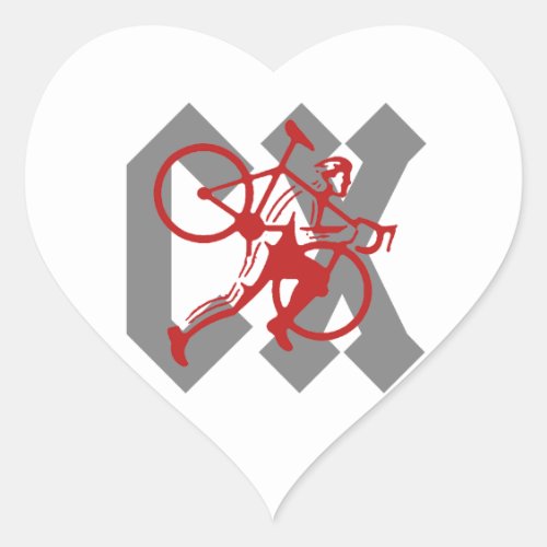 Cyclocross Heart Sticker