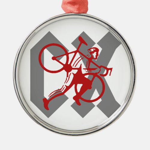 Cyclocross Metal Ornament