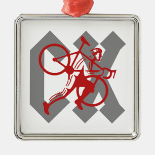 Cyclocross Metal Ornament