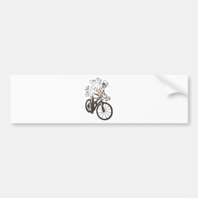 Cyclocross Rider Riding Dirty Bumper Sticker (Front)