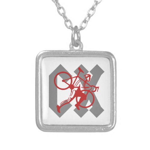 Cyclocross Silver Plated Necklace