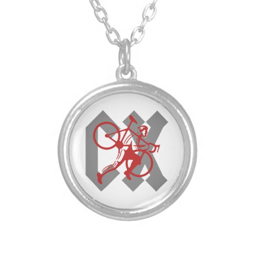 Cyclocross Silver Plated Necklace