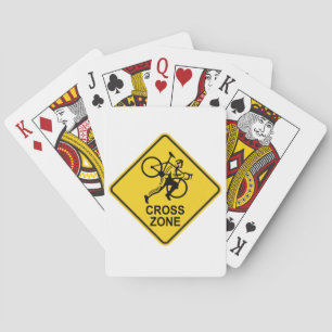 Cyclocross Zone Road Sign Poker Cards