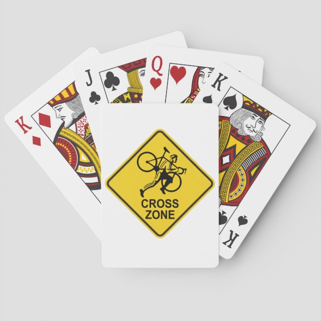 Cyclocross Zone Road Sign Poker Cards (Back)