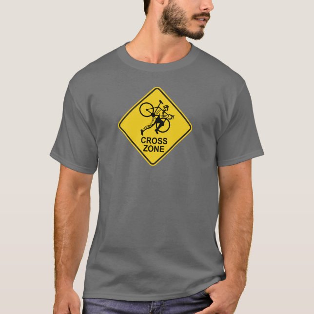 Cyclocross Zone Road Sign T-Shirt (Front)