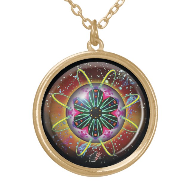 Cyclon Orbz Kaleid Gold Plated Necklace (Front)