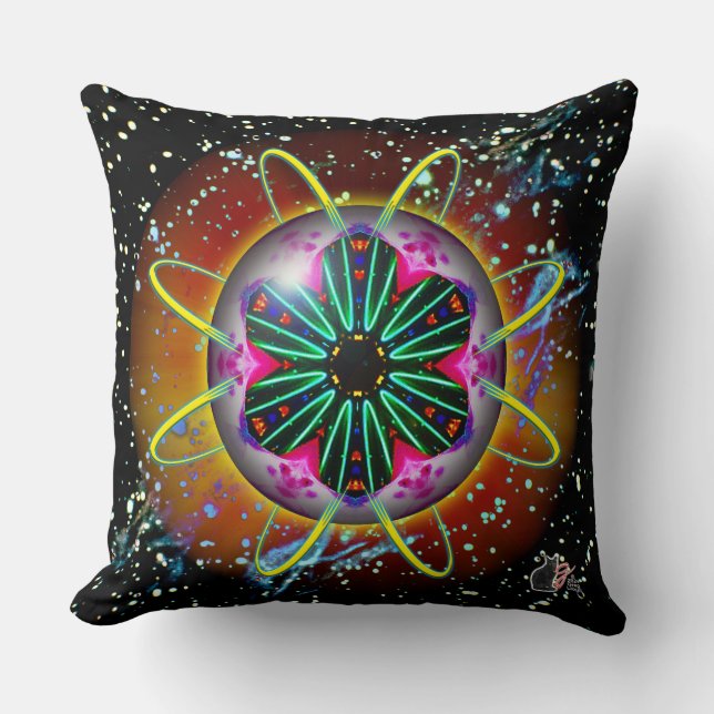 Cyclon Orbz Throw Pillow (Front)