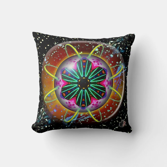 Cyclon Orbz Throw Pillow (Front)