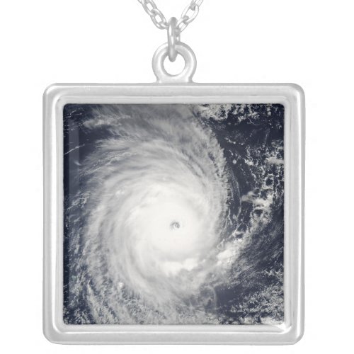 Cyclone Adeline_Juliet moving west Silver Plated Necklace