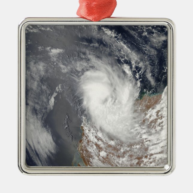 Cyclone Dominic off the shore of Western Austra Metal Ornament (Front)