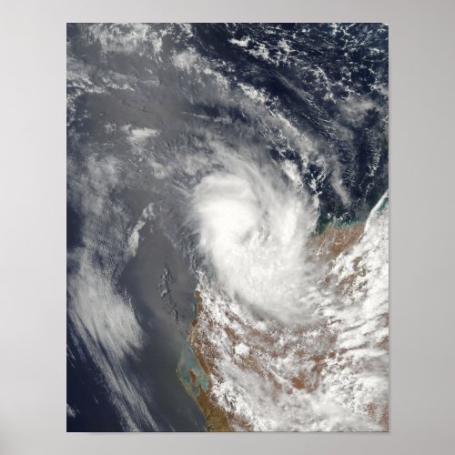 Cyclone Dominic off the shore of Western Austra Poster