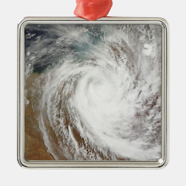 Cyclone Laurence moves far inland Metal Ornament (Front)