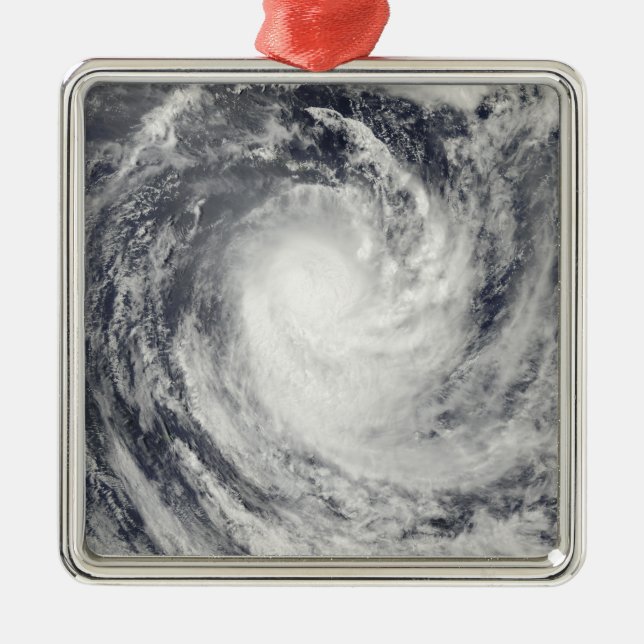 Cyclone Rene over the South Pacific Ocean Metal Ornament (Front)