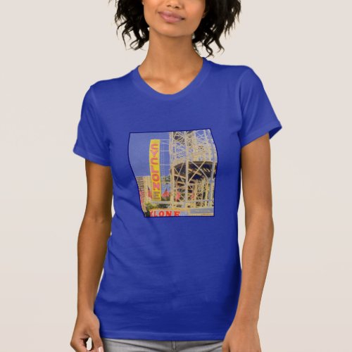 Cyclone Rollercoaster Ladies T_shirt