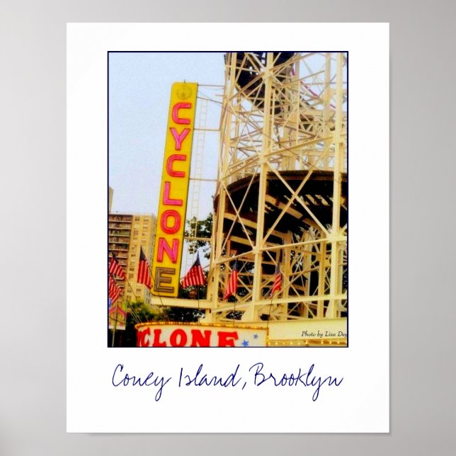 Cyclone Rollercoaster Sign Poster (Front)
