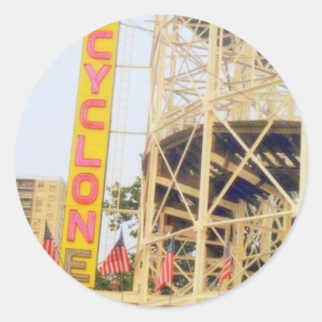 Cyclone Rollercoaster Sign Stickers (Front)