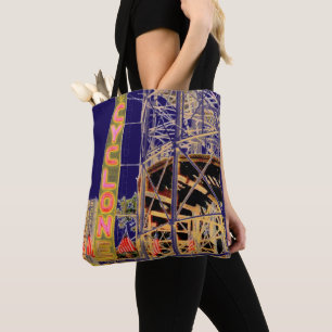 Cyclone Rollercoaster Sign Tote Bag