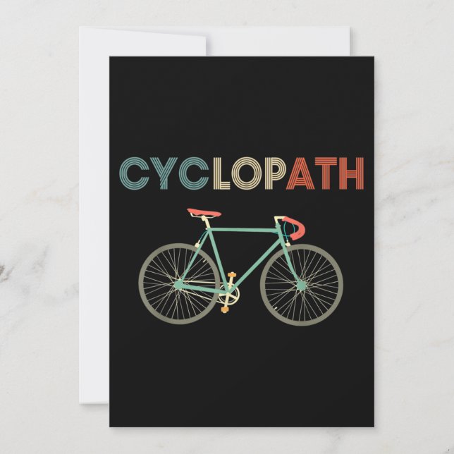 Cyclopath Funny Bicycle Cyclist Humor Invitation (Front)