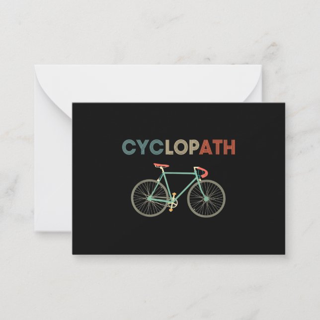 Cyclopath Funny Bicycle Cyclist Humor Note Card (Front)