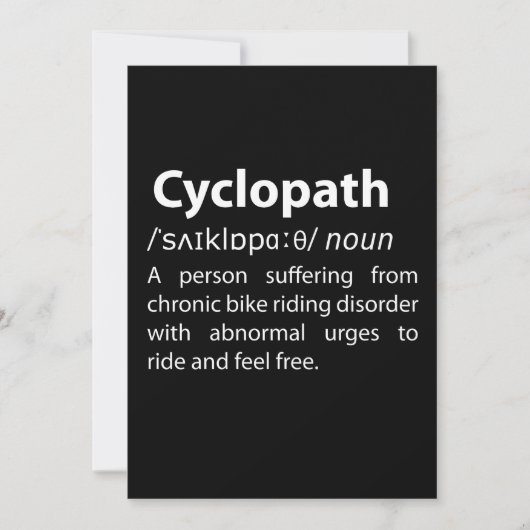 Cyclopath Funny Dictionary Definition (Front)